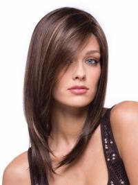 Auburn Long Straight Synthetic Wig Without Bang