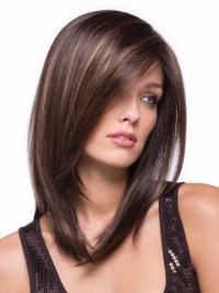 Auburn Long Straight Synthetic Wig Without Bang