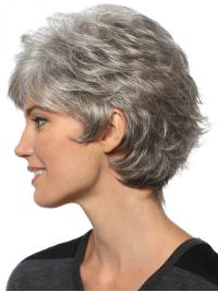 Best Short Wavy Grey Synthetic Hair Wigs Over 50s