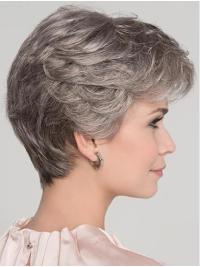 Short Wavy Boycut Monofilament Wig 4" Platinum