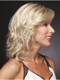 Lace Front Blonde Wavy Wig Shoulder Length Style