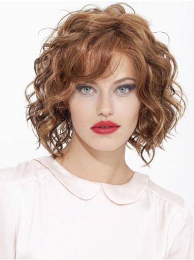 Blonde Wavy Synthetic Bob Wig Chin Length Realistic Look for Women