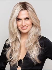 Without Bangs Long Wavy Monofilament Wig