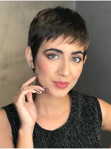 Ladies Short Hairstyle Wig 4" Straight Boycut