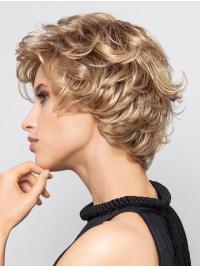 Ladies Short Blonde Bob Wig Curly Synthetic Lightweight and Stylish