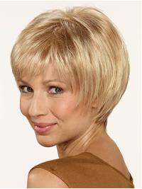 Short Blonde Bob Wig Synthetic Straight Style for Women