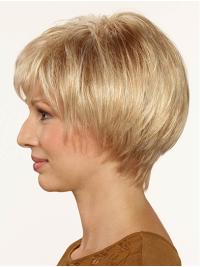 Short Blonde Bob Wig Synthetic Straight Style for Women