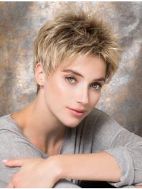 Short Straight Blonde Wig – Capless Synthetic Trendy Hairstyle