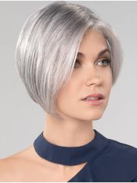 10" Straight Chin Length Grey Wig – Convenient Style