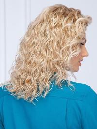 High Quality 14" Curly Blonde Layered Synthetic Wig – Monofilament Cap