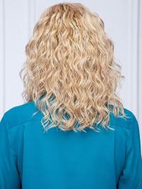 High Quality 14" Curly Blonde Layered Synthetic Wig – Monofilament Cap