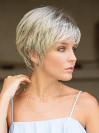 Short Boycut Wig – Grey Capless Synthetic Style