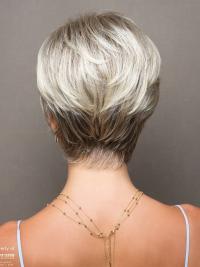 Short Boycut Wig – Grey Capless Synthetic Style