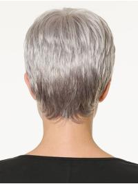 Best Quality 4" Cropped Synthetic Grey Lace Front Wig