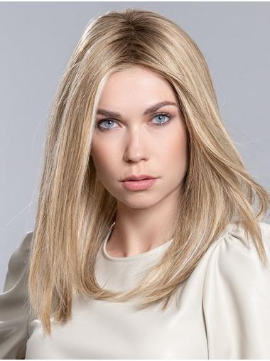 16" Long Straight Blonde Synthetic Wig – Capless Cap