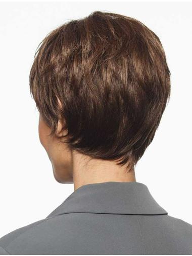 rown Boycut Wig – Straight Synthetic Style, Monofilament Top, Short Length