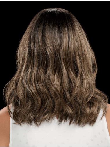 Long Wavy Brown Wig – 100% Hand-Tied Synthetic, No Bangs