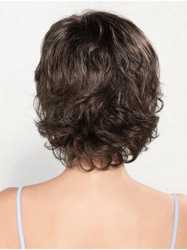 Brown Wavy Bob Wig – 10 Inch Monofilament Short Hair Wig