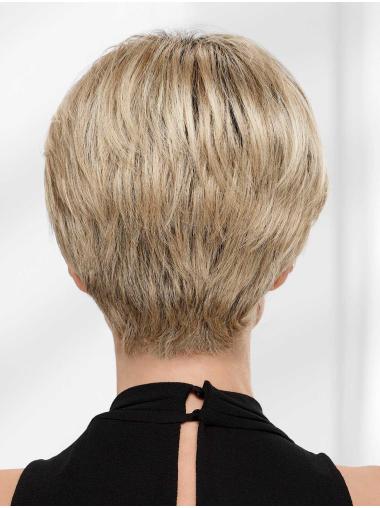 Fashionable Blonde Boycut Wig – Lace Front, Straight Style, Short Synthetic Hair
