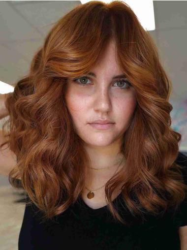Monofilament Long Wig – 16" Copper Layered Waves for Natural Look