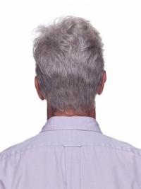 Men’s Lace Front Wigs – Short Straight White Synthetic Hair