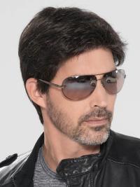 Monofilament 4" Straight Brown Wig for Men