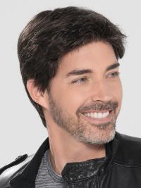 Monofilament 4" Straight Brown Wig for Men