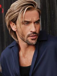 Monofilament 4" Straight Blonde Wig for Men – Natural Look, Comfortable Fit