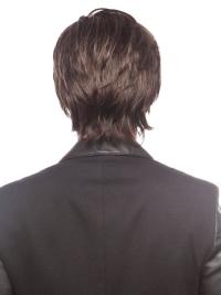 Wholesale Short Brown Wig for Men – 8” Remy Human Hair, Capless & Straight