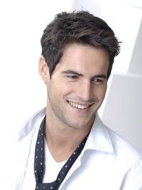 Short Straight Black Wig for Men – Synthetic Capless Design