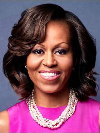 Synthetic Capless Chin Length Bob Wig – 12" Michelle Obama Inspired, Durable and Stylish