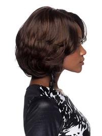 Brown Wavy Bob Wig – Synthetic, Capless Flexible Design for Sale
