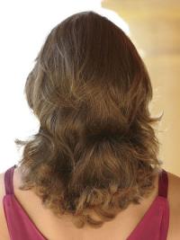 Wavy 16-Inch Human Hair Wig – Long Brown Style for a Natural Look