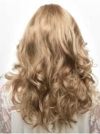 16-Inch Long Blonde Human Hair Wig – No Bangs, Modern Style