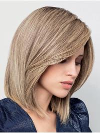 Blonde Remy Human Hair Wigs with Highlights 100% Hand-Tied