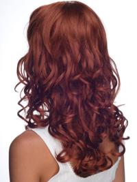 Hand-Tied Red Curly Long Wigs – 16” Soft & Real Human Hair Wig