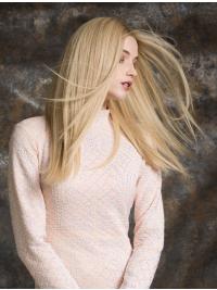 Blonde Straight Wig – Long Real Human Hair, Comfortable & Natural Look