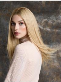 Blonde Straight Wig – Long Real Human Hair, Comfortable & Natural Look