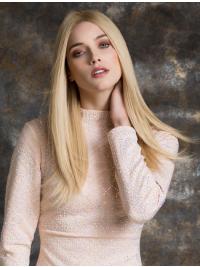 Blonde Straight Wig – Long Real Human Hair, Comfortable & Natural Look