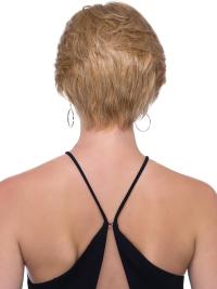 Blonde 6" Straight Short Wigs – 100% Hand-Tied Human Hair, Layered Style