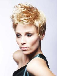 Short Blonde Cropped 4" Human Hair Wig – Boycut Style Friendly