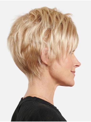 Blonde Synthetic Capless Straight Pixie Wig – Sleek & Chic Boycut Style