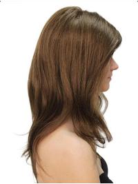 100% Hand-Tied Long Brown Wig – Straight Human Hair Without Bangs