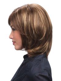 Brown Straight Bob Wig – Chin Length Capless 100% Human Hair Wigs