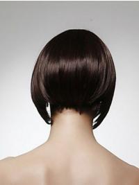 Chin-Length Straight Black Bob Wig – Human Hair Capless Design