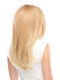 17" Blonde Straight Lace Front Wig – Layered Style, 100% Real Human Hair