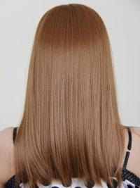 100% Human Hair Wig – Auburn Long Style with Bangs, Cheap Capless Design