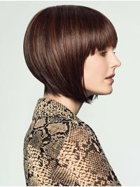 Hand-Tied 10" Brown Bob Wig – Chin Length, Natural Human Hair Style