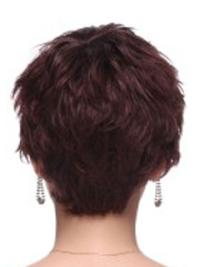 Fashion Wavy Auburn Wig – Capless Design, Natural Human Hair