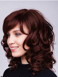 Women’s 14 Inch Wavy Wig – Medium Length, Monofilament, With Bangs